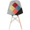 Fabulaxe Plastic Multicolor Fabric Patchwork DSW Shell Dining Chair with Wooden Dowel Eiffel Legs QI003747 - alternate 5